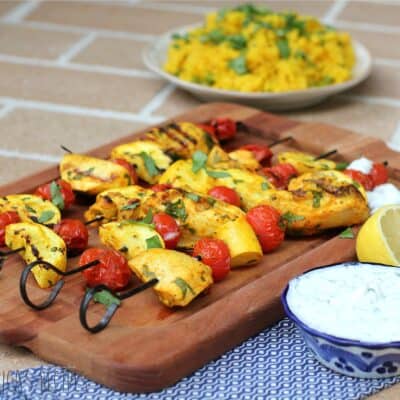 Persian Swordfish Kabob with Cilantro Tzatziki