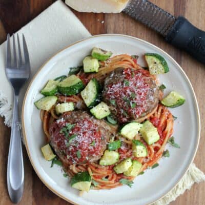 Spaghetti, Zucchini, and Meatballs: Cheap Meal of the Week | EricasRecipes.com