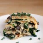 Spinach, Mushroom, and Thyme Quesadillas with Smoked Gouda