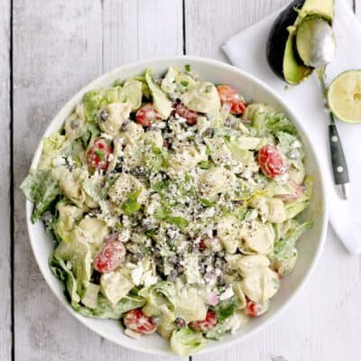 squared off view, top down into the salad bowl