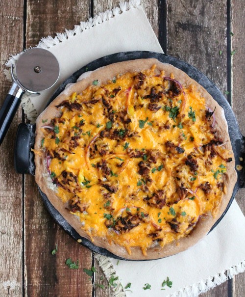 Slow Cooker Barbecue Pulled Pork Pizza · Erica's Recipes