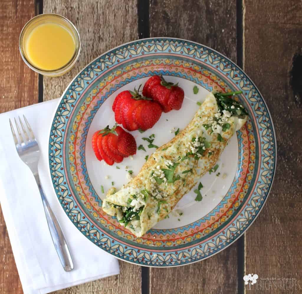 Spinach, Feta, and Herb Egg White Omelet