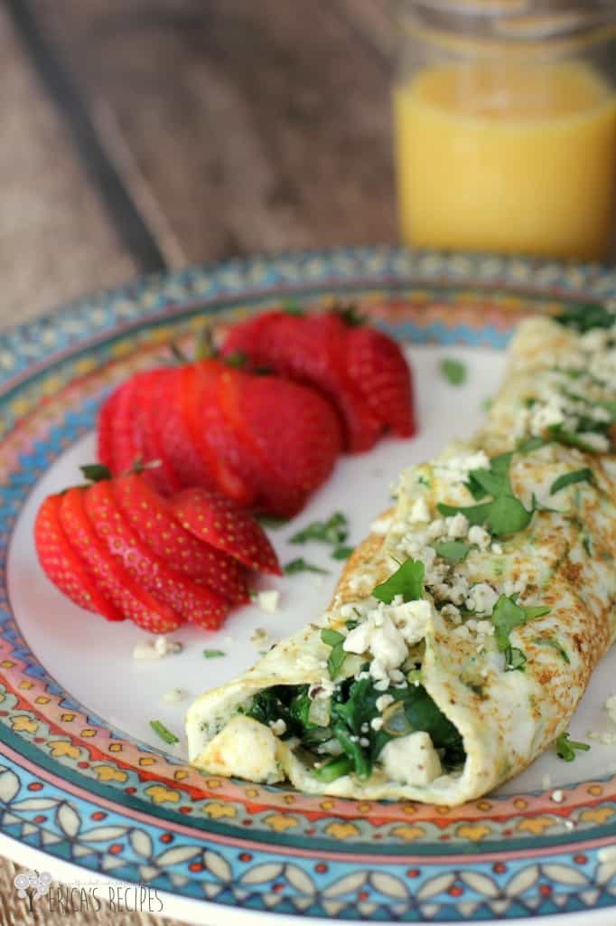 Spinach, Feta, and Herb Egg White Omelet