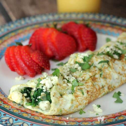 Spinach, Feta, and Herb Egg White Omelet