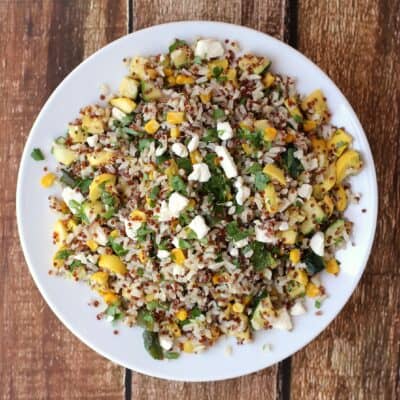 Calabacitas con Elote with Brown Rice and Quinoa