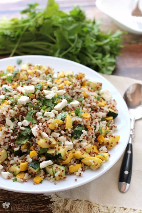 Calabacitas con Elote with Brown Rice and Quinoa