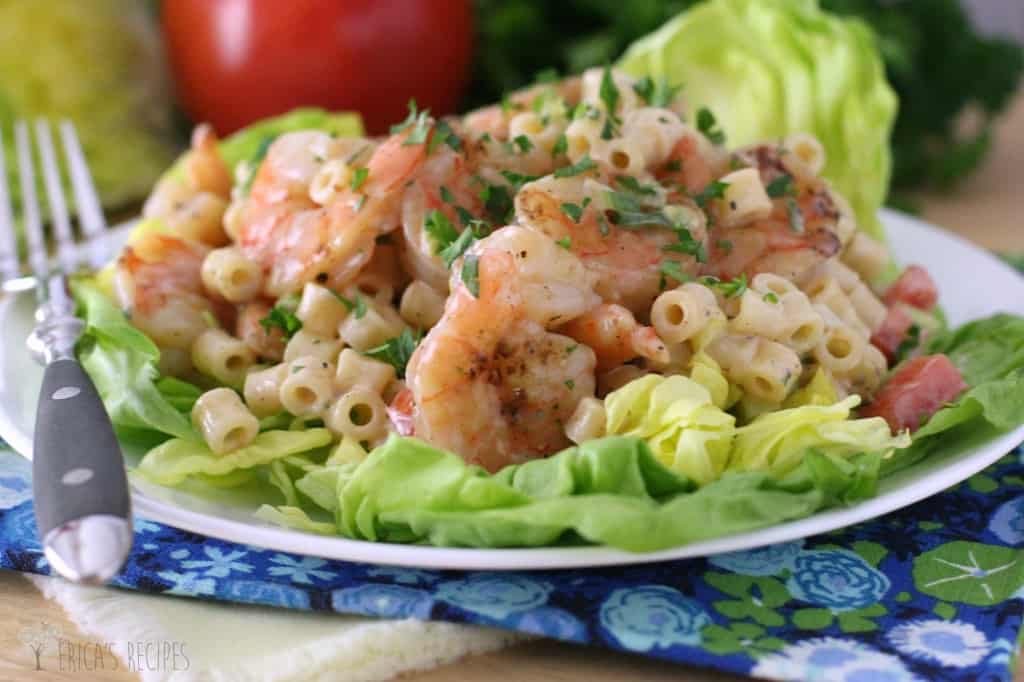 Healthy Grilled Shrimp Cocktail Pasta Salad