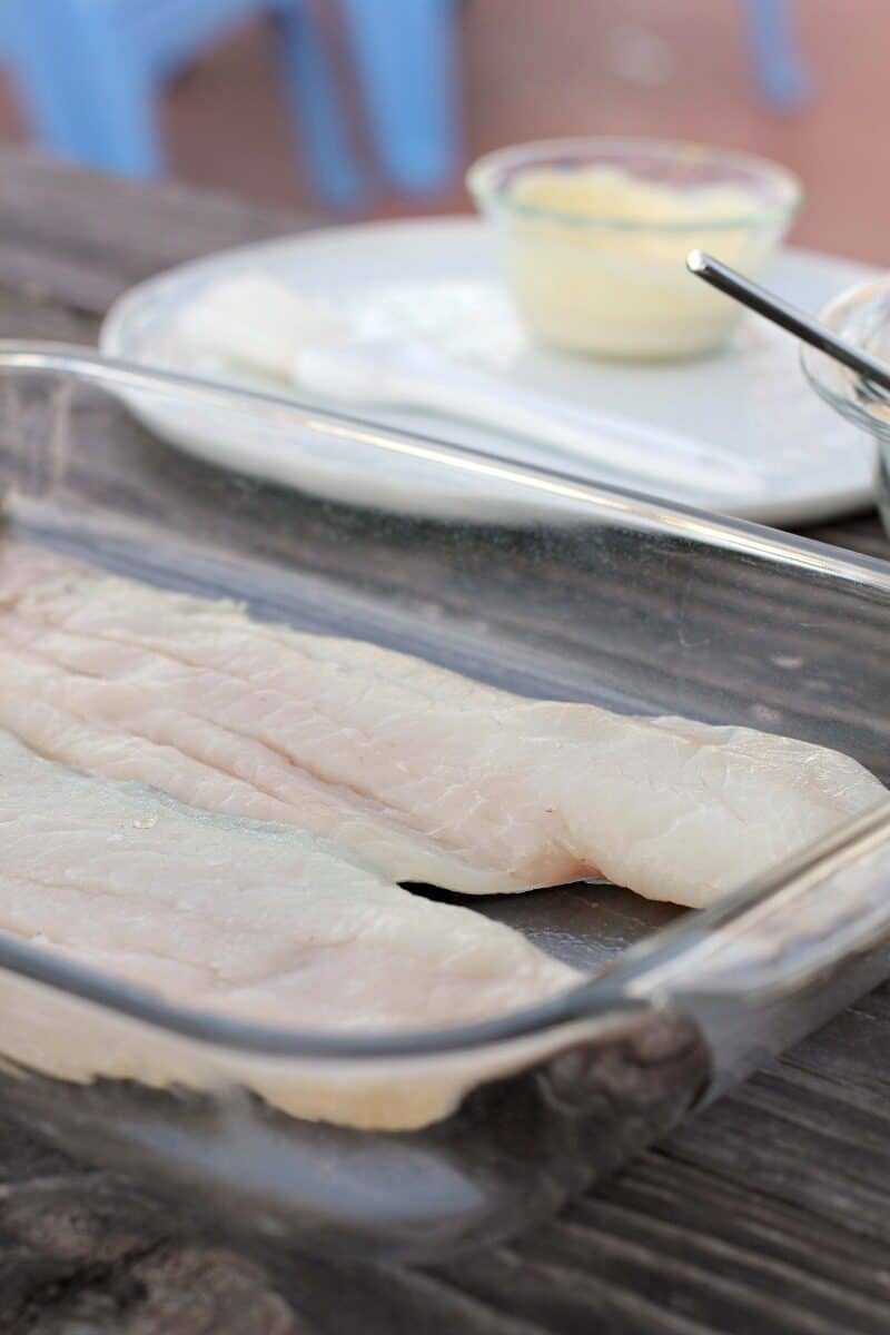 haddock filets in clear bake dish