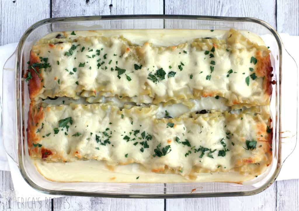 Mushroom, Broccoli, and Spinach Lasagna Roll-ups