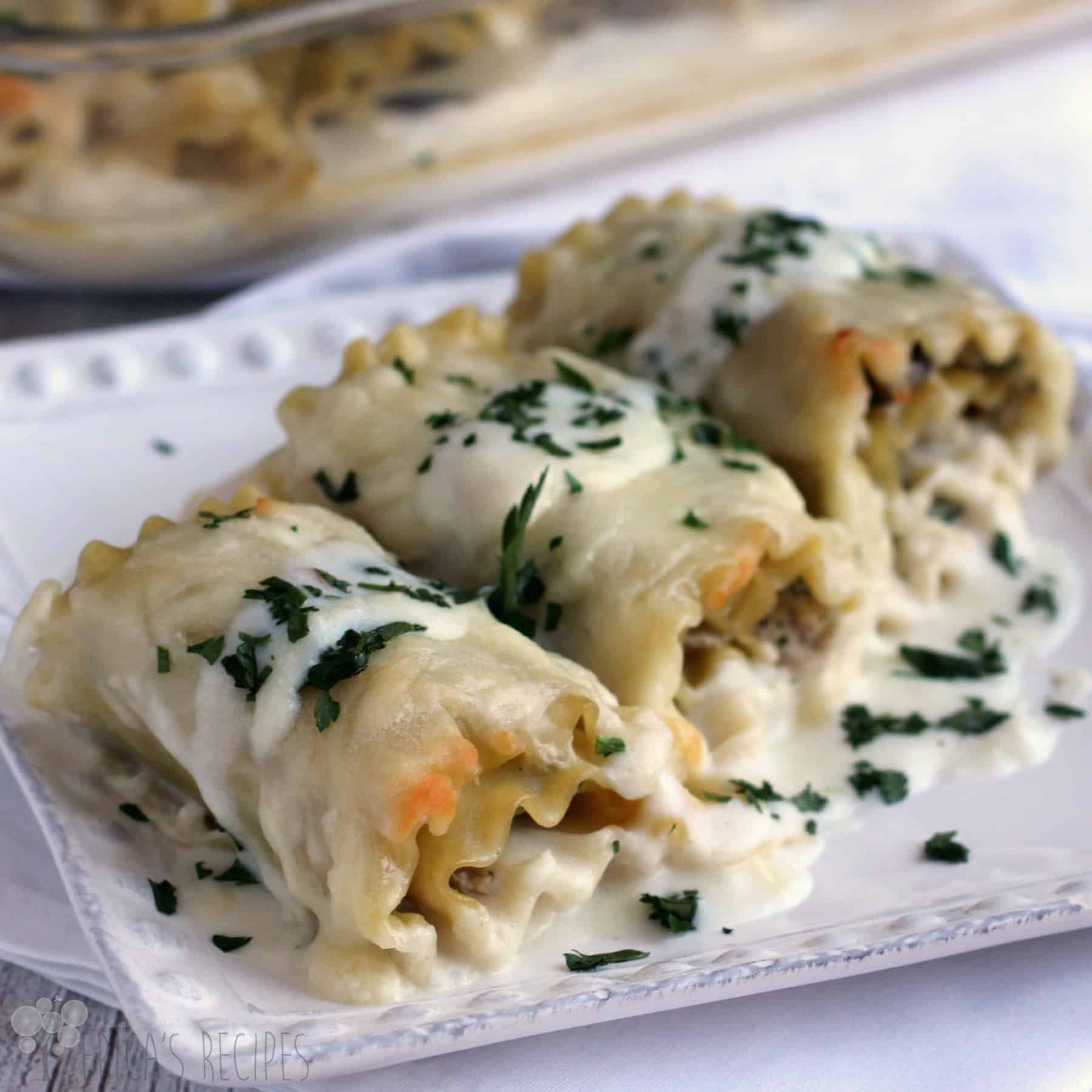 Mushroom, Broccoli, and Spinach Lasagna Roll-ups · Erica's Recipes