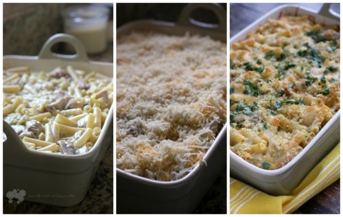 Chicken Suiza Pasta Bake