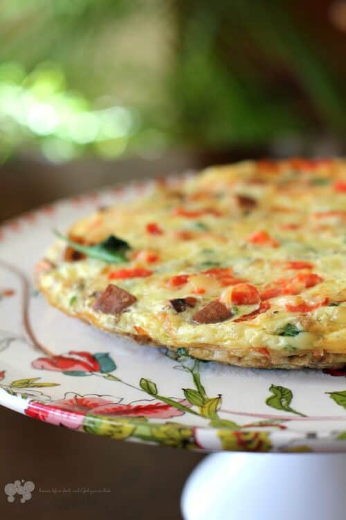Healthy Frittata with Smoked Salmon, Baby Kale, and Sweet Potato