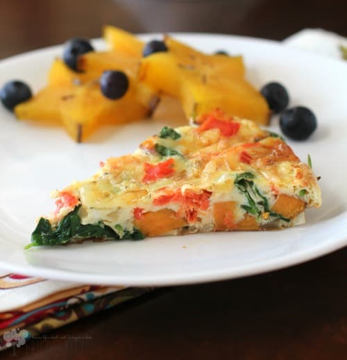 Healthy Frittata with Smoked Salmon, Baby Kale, and Sweet Potato