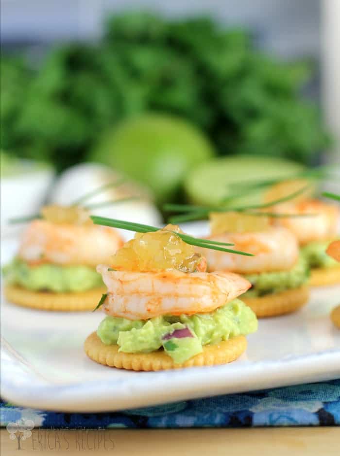 Garlic Sriracha Shrimp Topped Crackers