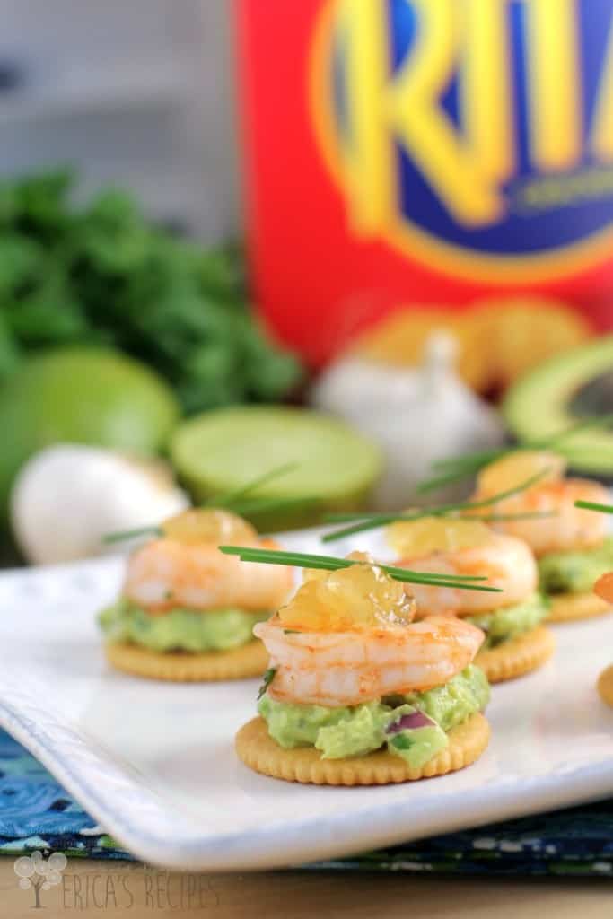 Garlic Sriracha Shrimp Topped Crackers