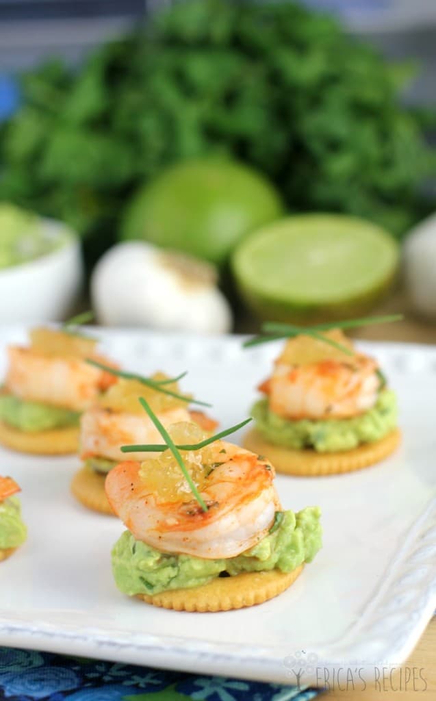 Garlic Sriracha Shrimp Topped Crackers