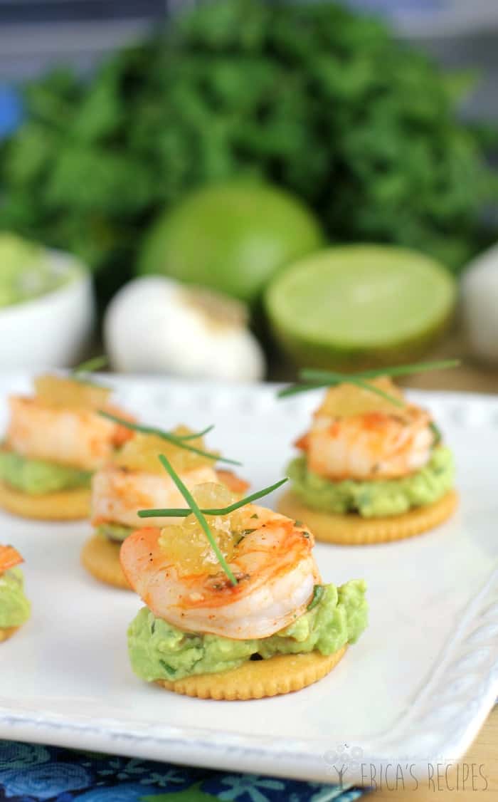 Garlic Sriracha Shrimp Topped Crackers · Erica's Recipes