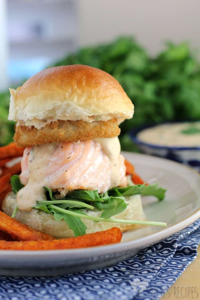 Salmon Burgers with Cajun Remoulade Sauce Recipe