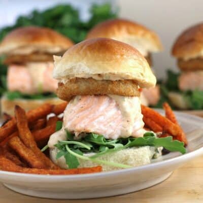 Cajun Salmon Sliders with Remoulade