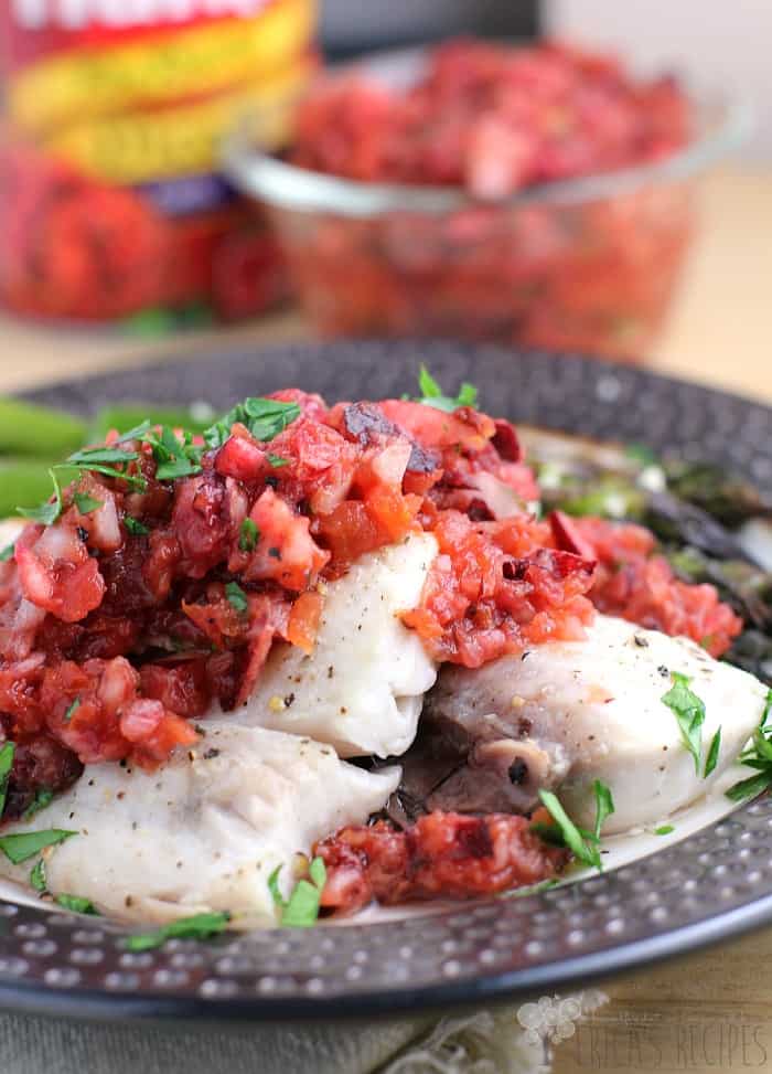 Grilled Mahi Mahi with Cherry Chipotle Salsa from EricasRecipes.com