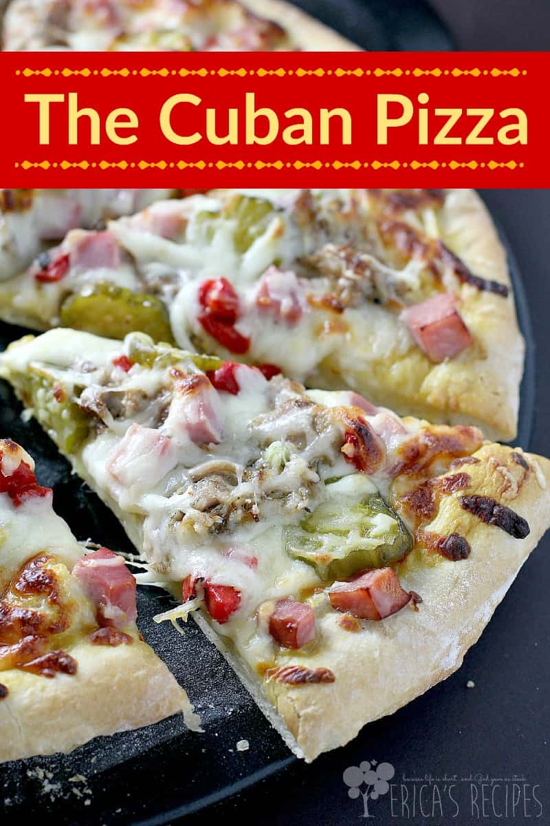 Slow cooked pork and sweet bread and butter pickles are just the beginning of this outstanding Cuban pizza recipe. With all the elements of the classic Cuban sandwich, this Cuban cuisine inspired, pizza Cubana is easy, fun, and DELICIOUS. 