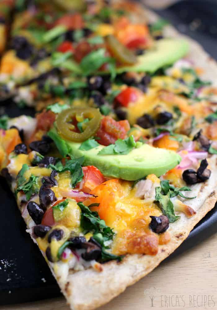 Mexican Chicken Pizza from EricasRecipes.com