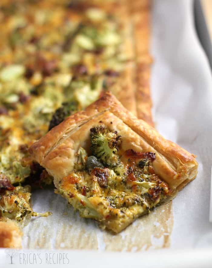 Broccoli Cheese Puffed Pizza