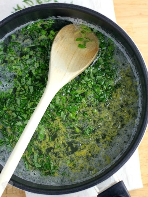 Lemon Basil Sherbet Mocktail (or Mimosa!)