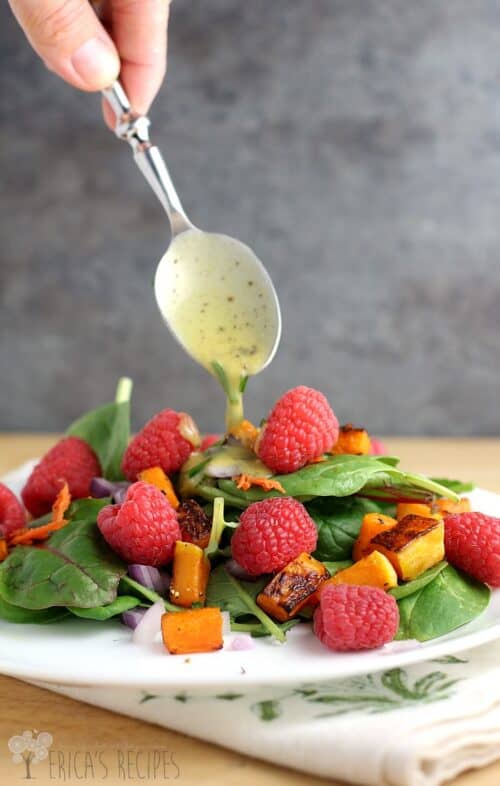 Sweet Winter Salad with Butternut Squash and Raspberries