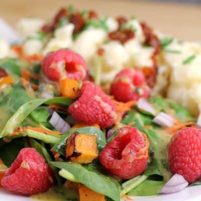 Sweet Winter Salad with Butternut Squash and Raspberries