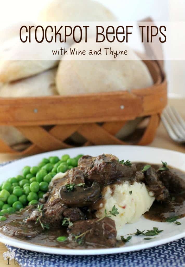 Crockpot Beef Tips with Wine and Thyme