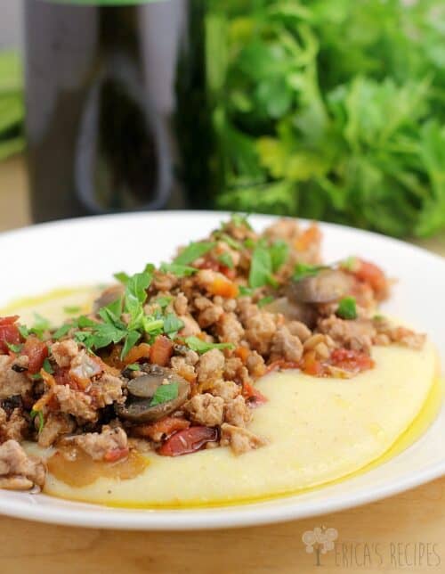 Turkey Bolognese over Smoked Gouda Grits {A Freezer-to-Crockpot Meal}