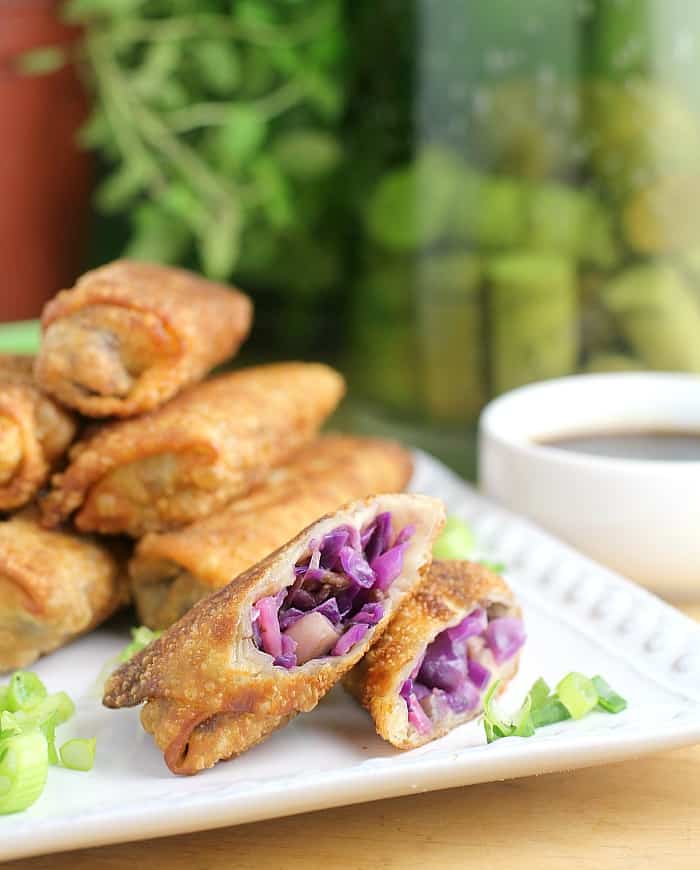 Red Cabbage and Radish Spring Rolls