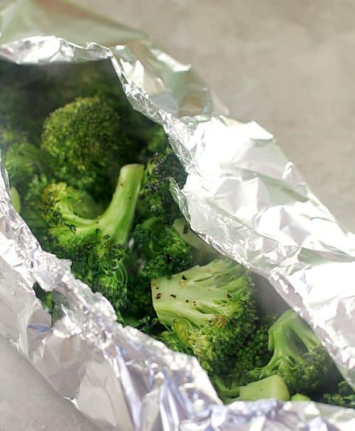 broccoli in a foil pouch