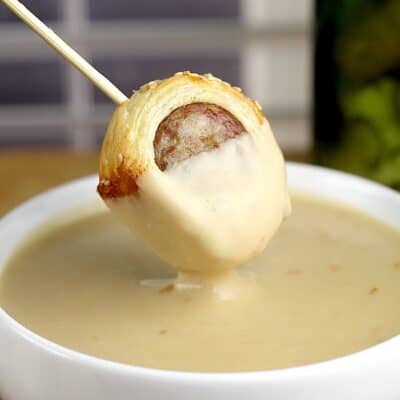 Beer Brats in Blankets and Smoked Gouda Fondue #RefreshinglyIndependent #ad @Warsteinerusa @Walmart