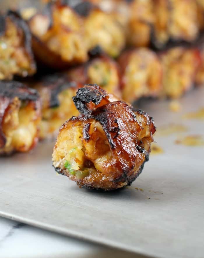 Bacon-Wrapped BBQ Stuffed Shrimp #GrillGatingHero #GrillGating #ad