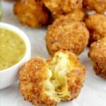 Fried Salsa Verde Macaroni and Cheese Balls #MakeGameTimeSaucy #ad
