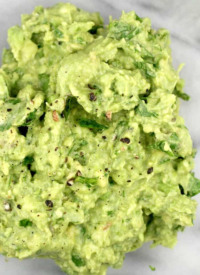 close in view of the guacamole