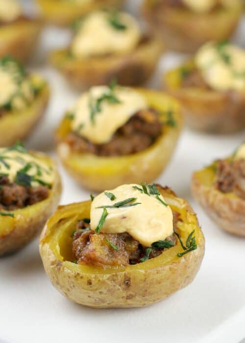 Mini Cheeseburger Potato Bites #DeansDreamBig #ad