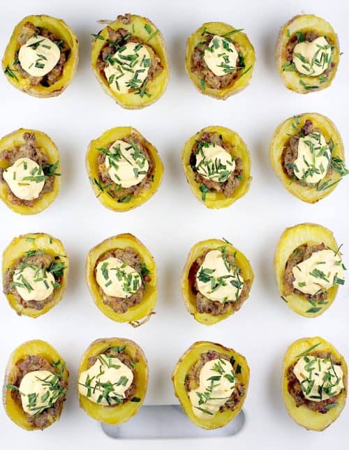 Mini Cheeseburger Potato Bites #DeansDreamBig #ad