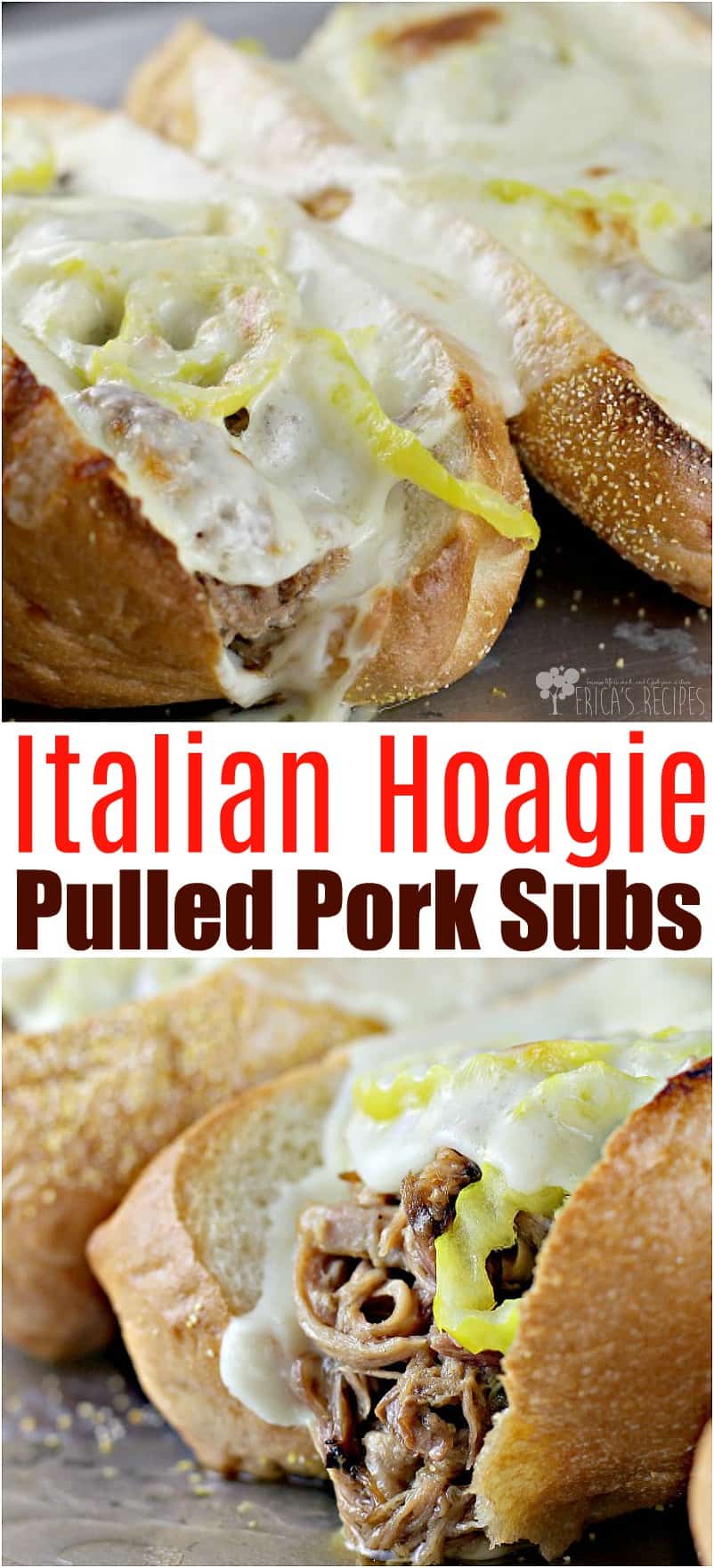 Italian Hoagie Pulled Pork Subs #recipe #pork #food #slowcooker #crockpot