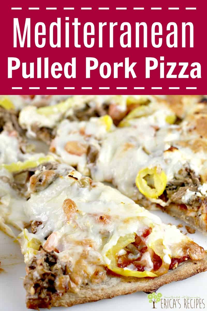 Mediterranean Pulled Pork Pizza #pizza #recipe #food #mediterranean #pulledpork