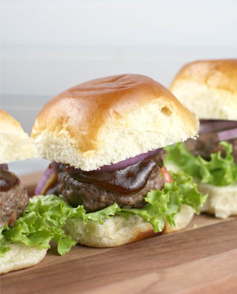 Port Cheddar Stuffed BBQ Sliders