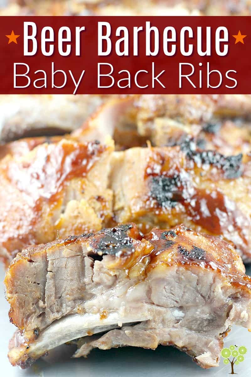 msg 4 21+ Beer Barbecue Baby Back Ribs are the easiest grilled ribs ever! JUICY and loaded with flavor from a beer-based marinade AND super simple Beer-BBQ sauce. #GetGrillingAmerica #Walmart #CollectiveBias #recipe #pork #summer #easyrecipe