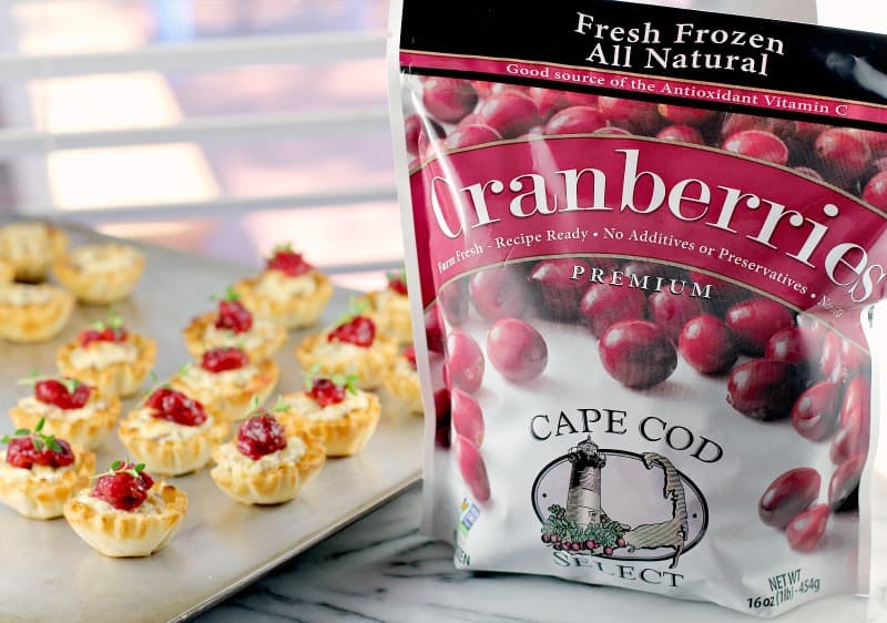 Mini Sausage Party Tarts with Cranberry Mango Compote