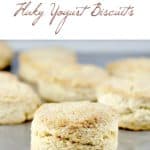 pin image with text Flaky Yogurt Biscuits