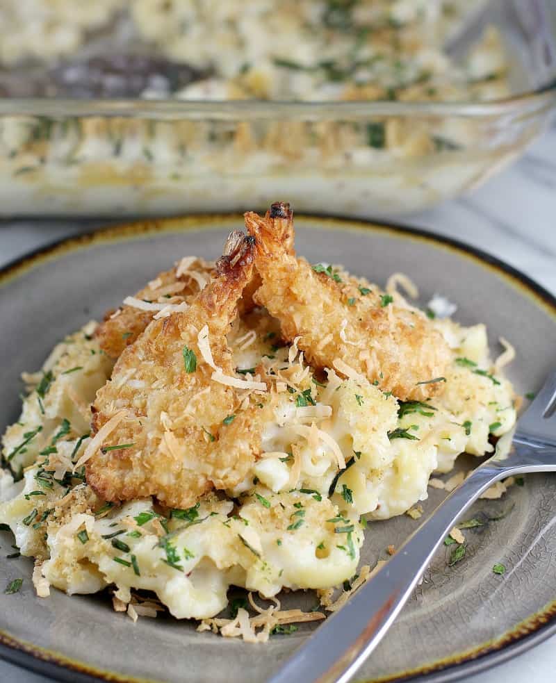 Coconut Shrimp Macaroni and Cheese