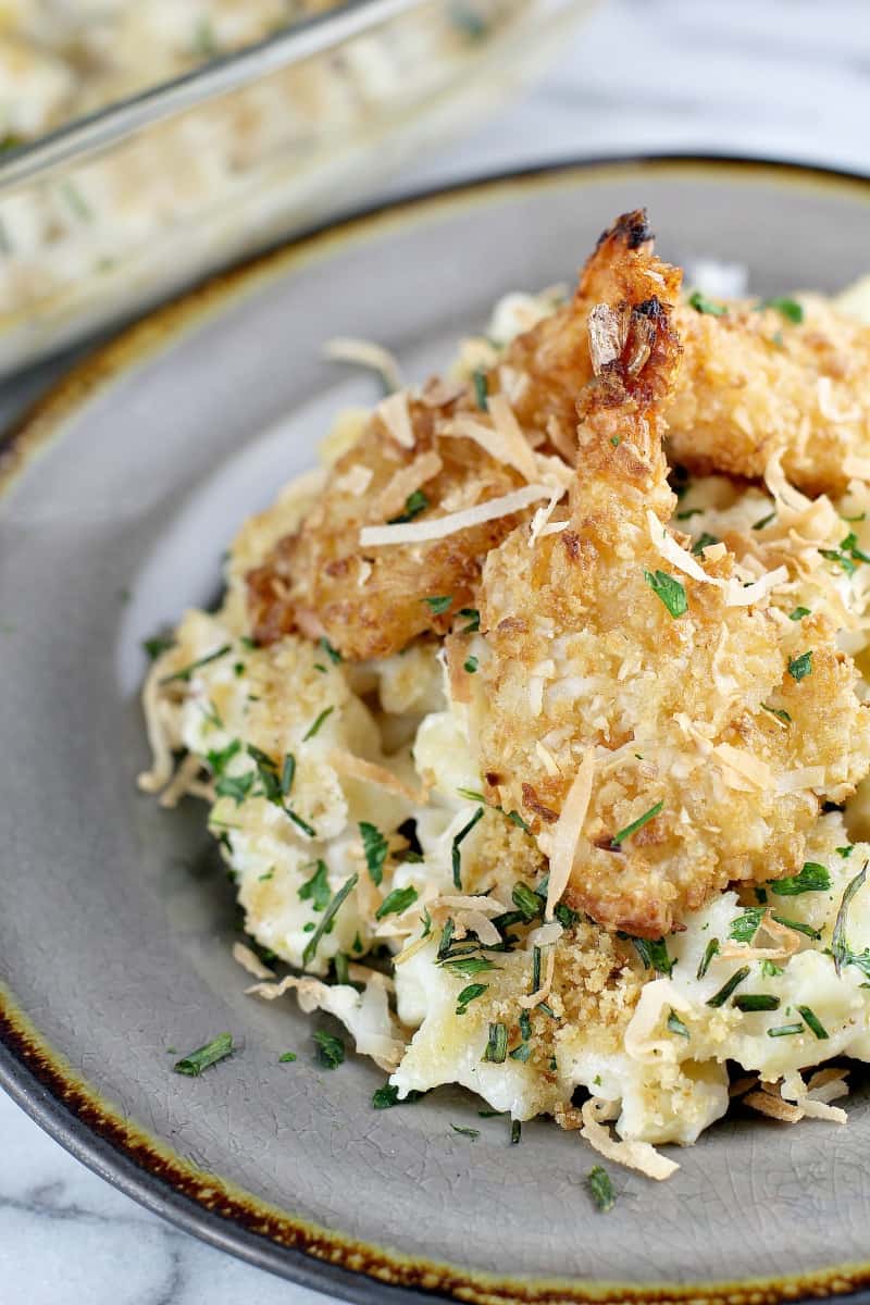 Coconut Shrimp Macaroni and Cheese