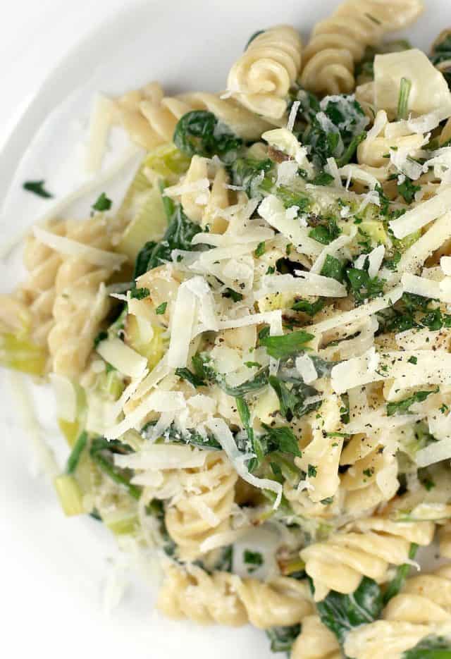 Creamy Spinach and Leek Rotini (Gluten-Free) – Erica's Recipes