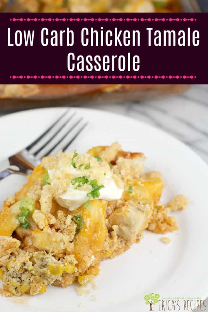 pinnable image of plated casserole